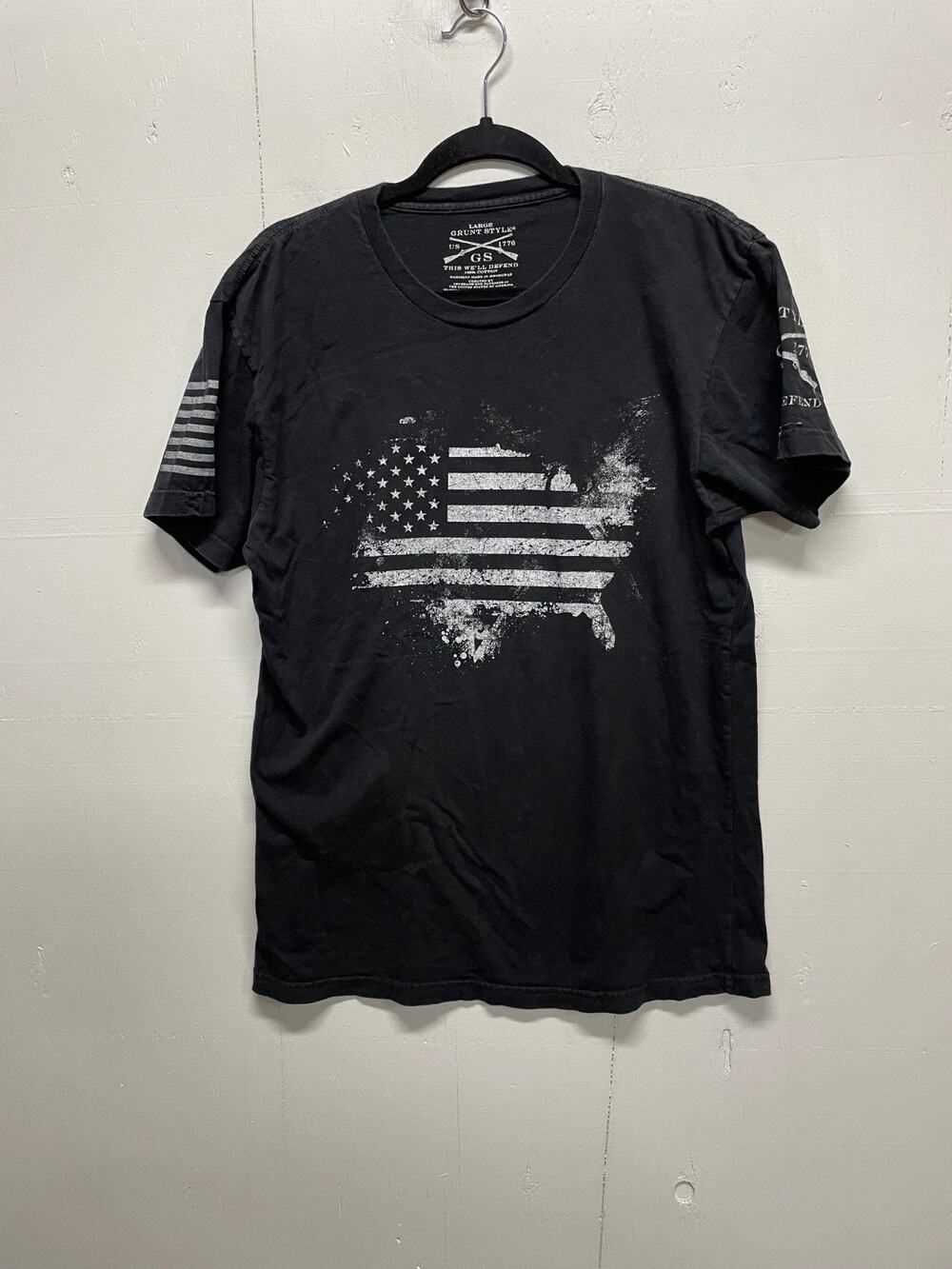 Grunt Style This We'll Defend Men's T-Shirt Black Size Large USA Military Marine